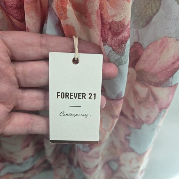 Forever 21 Contemporary Pastel Floral Off Shoulder Balloon Sleeves Small - Picture 8 of 8
